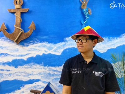 Nón lá trang trí phong cách cờ Đỏ sao Vàng [4 Size] NON-T-02